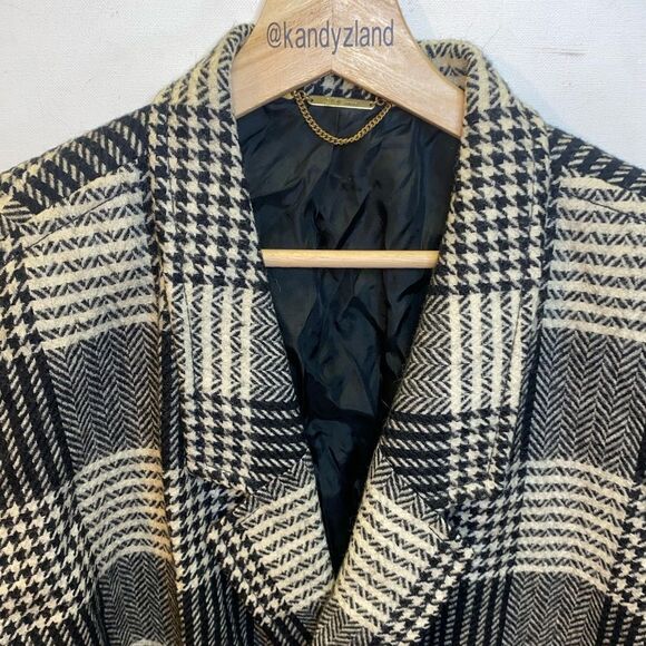 VINTAGE STAR MODELL European Wool Houndstooth Jacket Size M/L - Picture 9 of 9